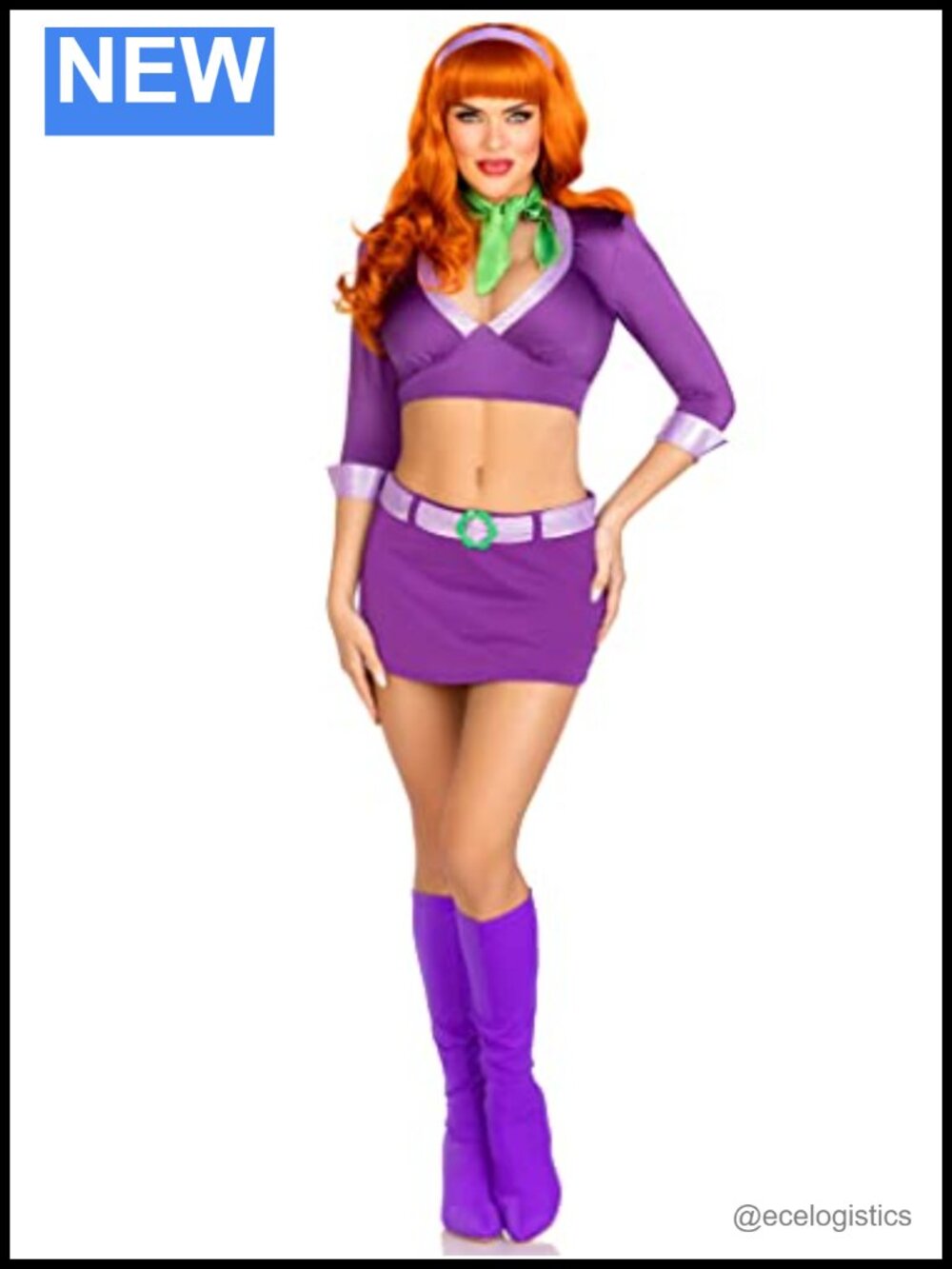 4pc Women's Costume Set with Crop Top Skirt Scarf Headband Halloween Cosplay